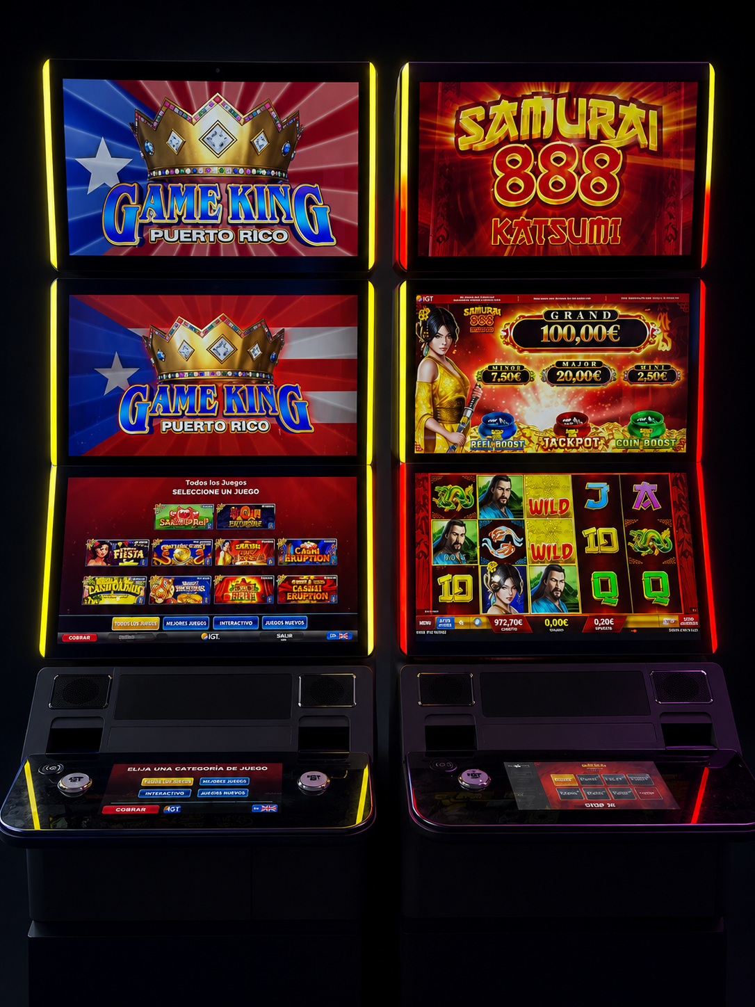Máquina de juegos de azar en ruta IGT Game King Puerto Rico